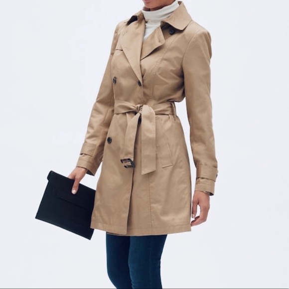 Banana Republic Factory Tan Double-Breasted Trench Coat - Picture 2 of 16